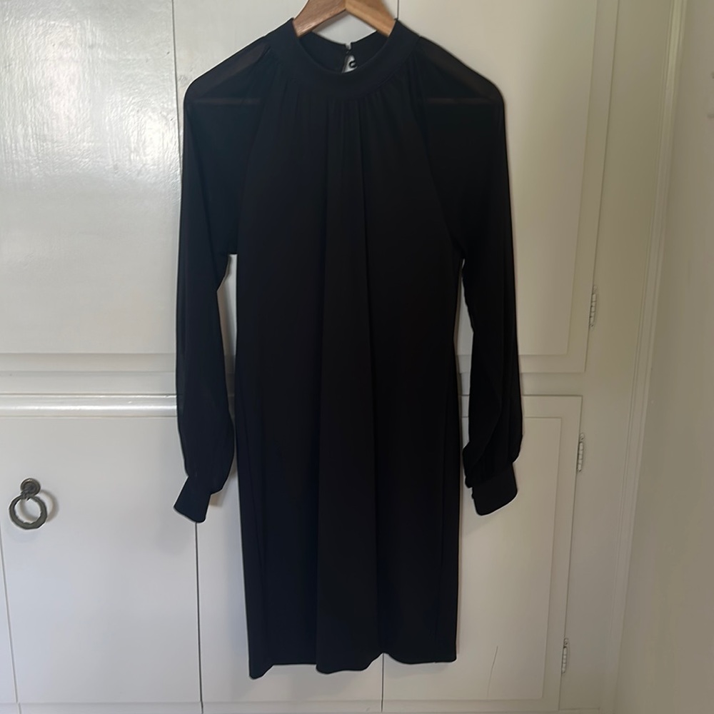 Banana Republic black dress, sheer sleeves, Japan collection, Size 4